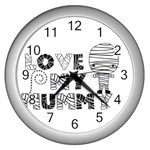 Love My Mummy Halloween Wall Clock (Silver)