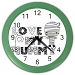 Love My Mummy Halloween Color Wall Clock