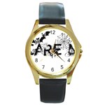 Scare Me Halloween Round Gold Metal Watch