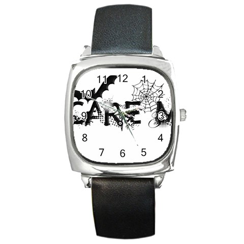 Scare Me Halloween Square Metal Watch from ArtsNow.com Front