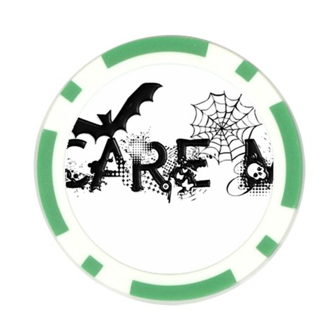 Scare Me Halloween Poker Chip Card Guard from ArtsNow.com Front