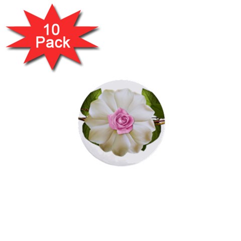 Love Flower 1  Mini Button (10 pack)  from ArtsNow.com Front