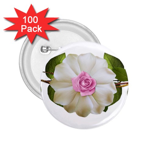 Love Flower 2.25  Button (100 pack) from ArtsNow.com Front