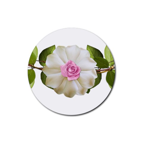 Love Flower Rubber Round Coaster (4 pack) from ArtsNow.com Front