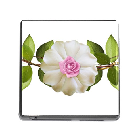 Love Flower Memory Card Reader with Storage (Square) from ArtsNow.com Front