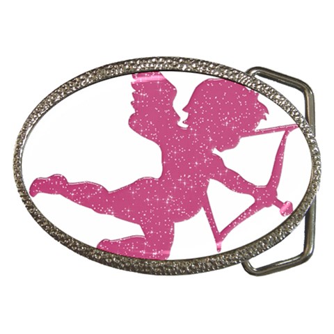 Pink Love Cupid Belt Buckle from ArtsNow.com Front