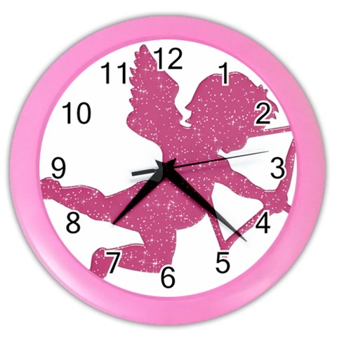 Pink Love Cupid Color Wall Clock from ArtsNow.com Front