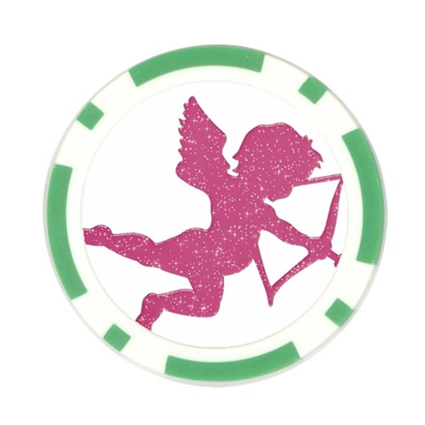 Pink Love Cupid Poker Chip Card Guard from ArtsNow.com Front