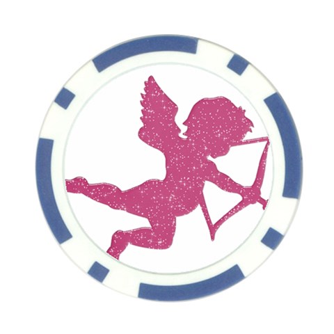 Pink Love Cupid Poker Chip Card Guard from ArtsNow.com Front