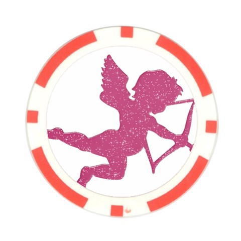 Pink Love Cupid Poker Chip Card Guard from ArtsNow.com Back