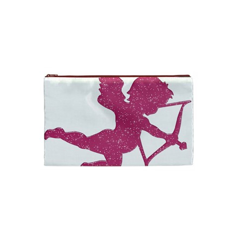 Pink Love Cupid Cosmetic Bag (Small) from ArtsNow.com Front