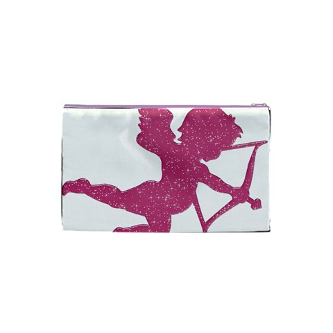 Pink Love Cupid Cosmetic Bag (Small) from ArtsNow.com Back