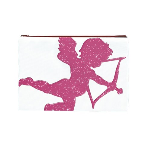 Pink Love Cupid Cosmetic Bag (Large) from ArtsNow.com Front