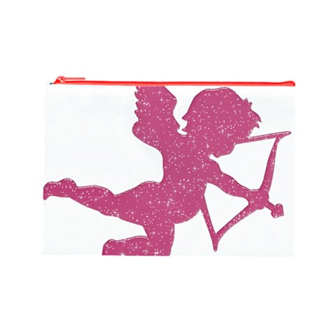 Pink Love Cupid Cosmetic Bag (Large) from ArtsNow.com Front