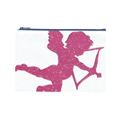 Pink Love Cupid Cosmetic Bag (Large) from ArtsNow.com Front