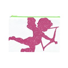 Pink Love Cupid Cosmetic Bag (Large) from ArtsNow.com Front