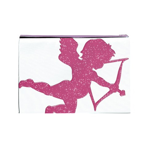 Pink Love Cupid Cosmetic Bag (Large) from ArtsNow.com Back