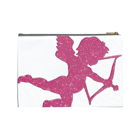 Pink Love Cupid Cosmetic Bag (Large) from ArtsNow.com Back