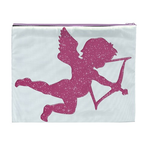 Pink Love Cupid Cosmetic Bag (XL) from ArtsNow.com Back