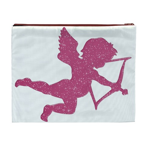 Pink Love Cupid Cosmetic Bag (XL) from ArtsNow.com Back