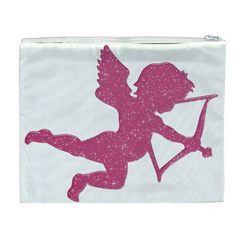 Pink Love Cupid Cosmetic Bag (XL) from ArtsNow.com Back