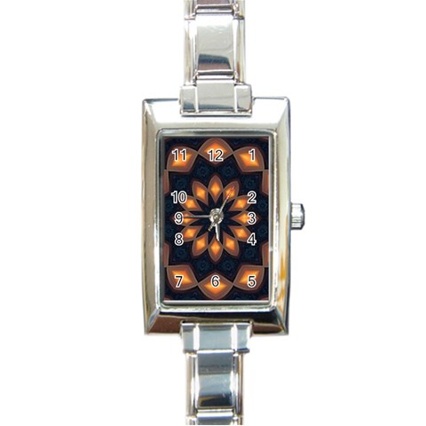 Warm Glow at Night Rectangular Italian Charm Watch from ArtsNow.com Front