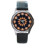 Warm Glow at Night Round Metal Watch