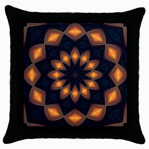 Warm Glow at Night Throw Pillow Case (Black) from ArtsNow.com Front