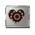 Warm Glow at Night Mega Link Heart Italian Charm (18mm)