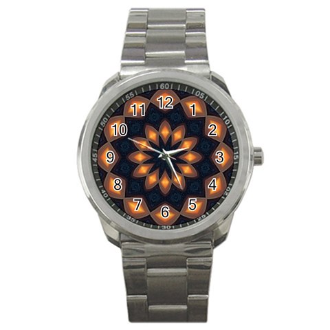 Warm Glow at Night Sport Metal Watch from ArtsNow.com Front