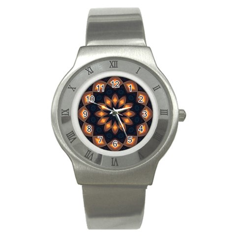 Warm Glow at Night Stainless Steel Watch from ArtsNow.com Front