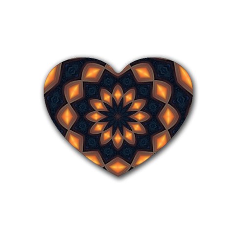 Warm Glow at Night Rubber Coaster (Heart) from ArtsNow.com Front