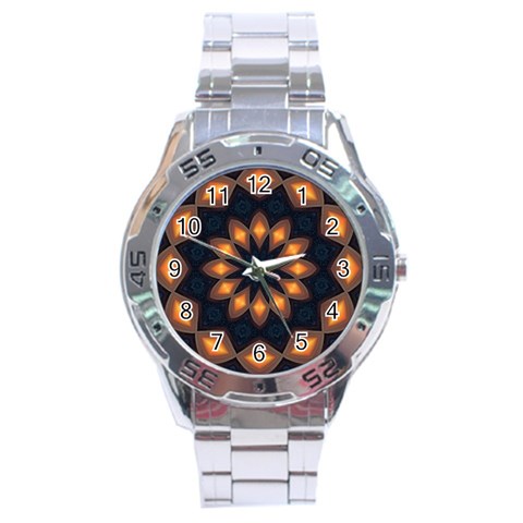 Warm Glow at Night Stainless Steel Analogue Men’s Watch from ArtsNow.com Front