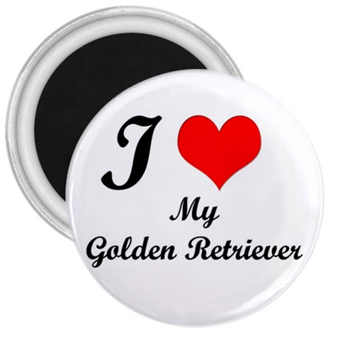 I Love My Golden Retriever 3  Magnet from ArtsNow.com Front