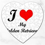 I Love Golden Retriever Jigsaw Puzzle (Heart)