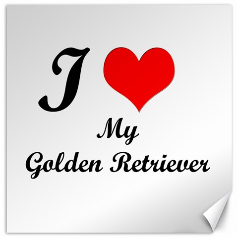 I Love Golden Retriever Canvas 16  x 16  from ArtsNow.com 15.2 x15.41  Canvas - 1