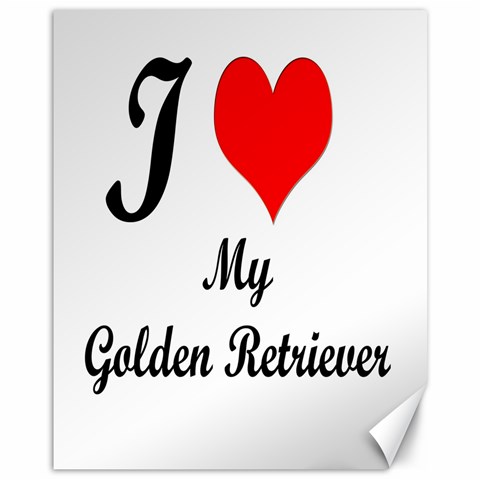 I Love Golden Retriever Canvas 11  x 14  from ArtsNow.com 10.95 x13.48  Canvas - 1