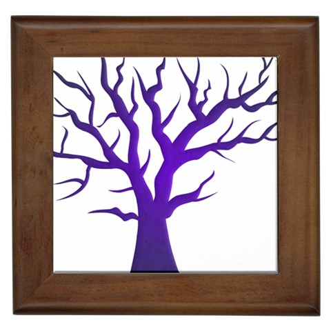 Dark Blue Night Tree Framed Tile from ArtsNow.com Front