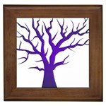 Dark Blue Night Tree Framed Tile