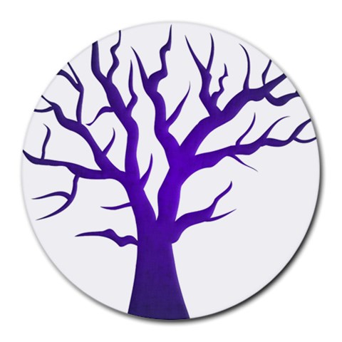 Dark Blue Night Tree Round Mousepad from ArtsNow.com Front