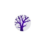 Dark Blue Night Tree 1  Mini Button