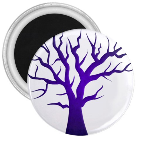 Dark Blue Night Tree 3  Magnet from ArtsNow.com Front