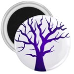 Dark Blue Night Tree 3  Magnet