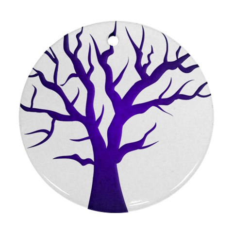 Dark Blue Night Tree Ornament (Round) from ArtsNow.com Front