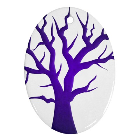 Dark Blue Night Tree Ornament (Oval) from ArtsNow.com Front