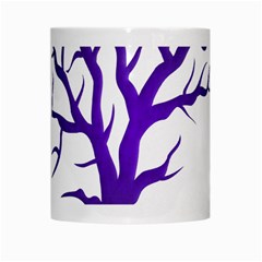 Dark Blue Night Tree White Mug from ArtsNow.com Center