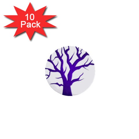 Dark Blue Night Tree 1  Mini Button (10 pack)  from ArtsNow.com Front