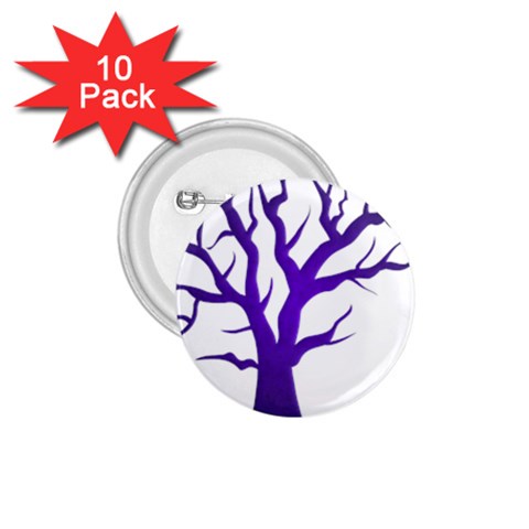 Dark Blue Night Tree 1.75  Button (10 pack)  from ArtsNow.com Front