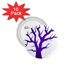 Dark Blue Night Tree 1.75  Button (10 pack) 