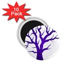 Dark Blue Night Tree 1.75  Magnet (10 pack) 